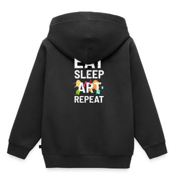 Kunstlehrerin Künstlerin - Kinder Premium Organic Hoodie - Schwarz - Hinten - AI Model Kid Male (0cm)