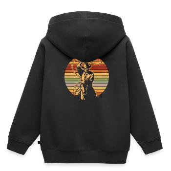 cow-boy - Sweat Premium à capuche enfant bio - noir - Dos - AI Model Kid Male (0cm)