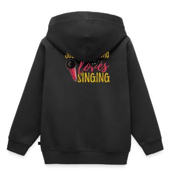 Gesang - Kinder Premium Organic Hoodie - Schwarz - Hinten - AI Model Kid Male (0cm)