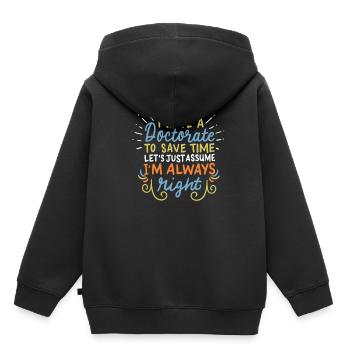 Dr. Doktor Doktorand - Kinder Premium Organic Hoodie - Schwarz - Hinten - AI Model Kid Male (0cm)