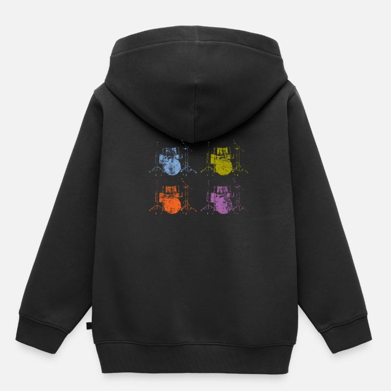 batterie - Sweat Premium à capuche enfant bio - noir