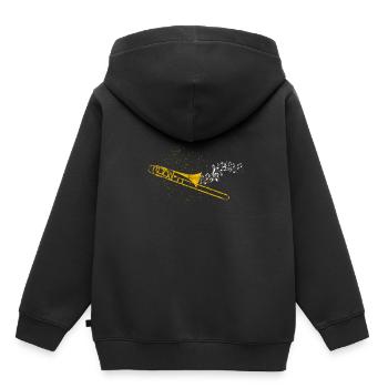 Orchestre trombone - Sweat Premium à capuche enfant bio - noir - Dos - AI Model Kid Male (0cm)