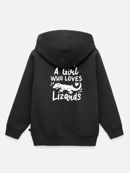 Gecko Reptilien Terrarium - Kinder Premium Organic Hoodie - Schwarz