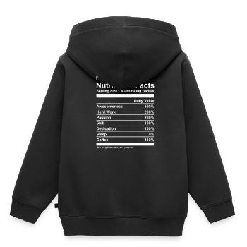 Pr Nutritional Facts T-Shirt - Sweat Premium à capuche enfant bio - noir - Dos - AI Model Kid Male (0cm)