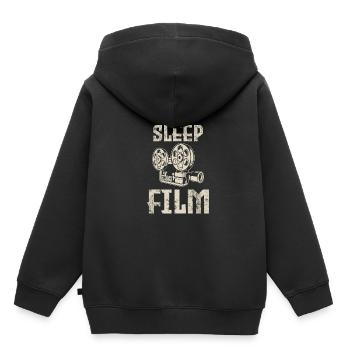 Film d'acteur caméraman - Sweat Premium à capuche enfant bio - noir - Dos - AI Model Kid Male (0cm)