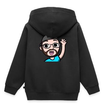 Conception de bande dessinée drôle Hi Emoji par streamer de jeu - Sweat Premium à capuche enfant bio - noir - Dos - AI Model Kid Male (0cm)