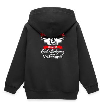 Heavy Metal ist Gottes für die Volksmusik - Kinder Premium Organic Hoodie - Schwarz - Hinten - AI Model Kid Male (0cm)