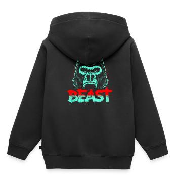 Gorilla Gym Beast - Sweat Premium à capuche enfant bio - noir - Dos - AI Model Kid Male (0cm)