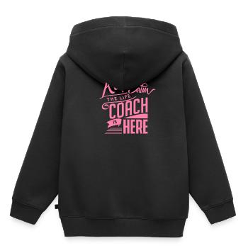 Formateur Coach de vie Coaching de vie - Sweat Premium à capuche enfant bio - noir - Dos - AI Model Kid Male (0cm)