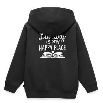 library - Kids Premium Organic Hoodie - black - Back - AI Model Kid Male (0cm)