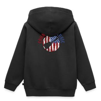 Musique country western - Sweat Premium à capuche enfant bio - noir - Dos - AI Model Kid Male (0cm)