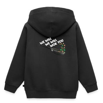 Drôle cuisine asiatique cuisine alimentaire wok cuisinier - Sweat Premium à capuche enfant bio - noir - Dos - AI Model Kid Male (0cm)