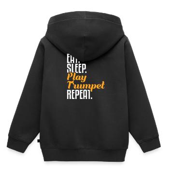 Trompette trompette - Sweat Premium à capuche enfant bio - noir - Dos - AI Model Kid Male (0cm)
