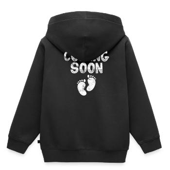 Schwanger - Kinder Premium Organic Hoodie - Schwarz - Hinten - AI Model Kid Male (0cm)