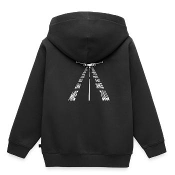 Flugzeug Kinder - Kinder Premium Organic Hoodie - Schwarz - Hinten - AI Model Kid Male (0cm)