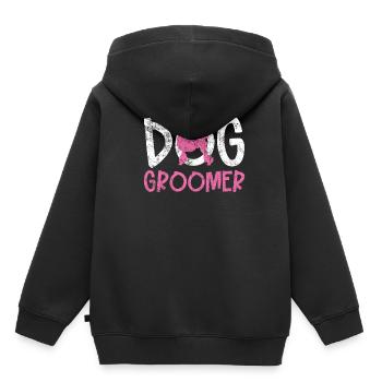 Salon de coiffure pour chien - Sweat Premium à capuche enfant bio - noir - Dos - AI Model Kid Male (0cm)