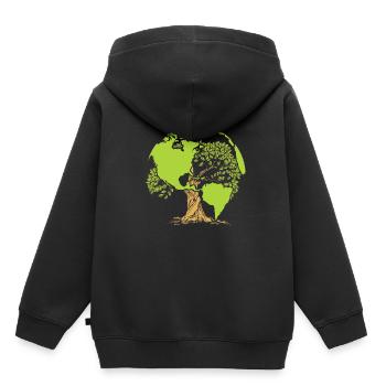 Protection de l'environnement pour le Jour de la Terre - Sweat Premium à capuche enfant bio - noir - Dos - AI Model Kid Male (0cm)