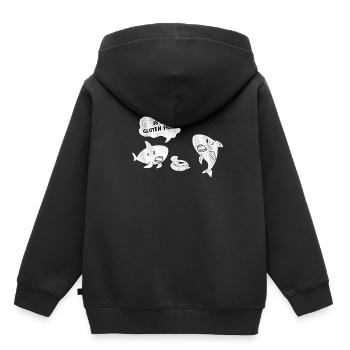 Glutenfrei Hai - Kinder Premium Organic Hoodie - Schwarz - Hinten - AI Model Kid Male (0cm)