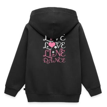 Linedance - Kinder Premium Organic Hoodie - Schwarz - Hinten - AI Model Kid Male (0cm)