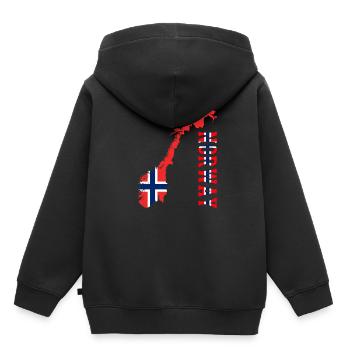 Norvège Oslo Norvégien - Sweat Premium à capuche enfant bio - noir - Dos - AI Model Kid Male (0cm)
