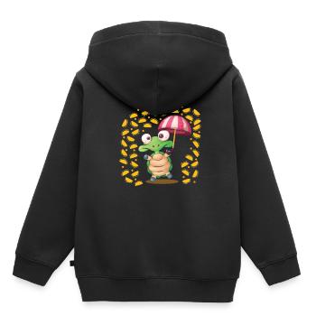 Il pleut des tortues tacos cuisine mexicaine - Sweat Premium à capuche enfant bio - noir - Dos - AI Model Kid Male (0cm)