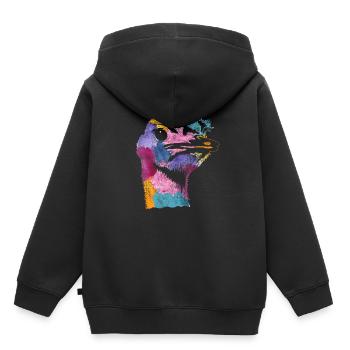 Strauß - Kinder Premium Organic Hoodie - Schwarz - Hinten - AI Model Kid Male (0cm)