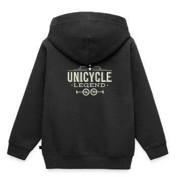 Unicycle Legend Funny Einrad - Kinder Premium Organic Hoodie - Schwarz - Hinten - AI Model Kid Male (0cm)