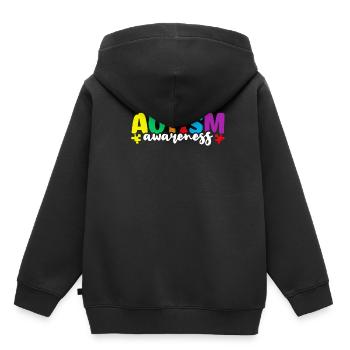 Autismus - Kinder Premium Organic Hoodie - Schwarz - Hinten - AI Model Kid Male (0cm)