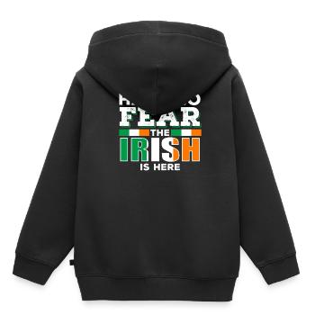 Irisch Irland - Kinder Premium Organic Hoodie - Schwarz - Hinten - AI Model Kid Male (0cm)