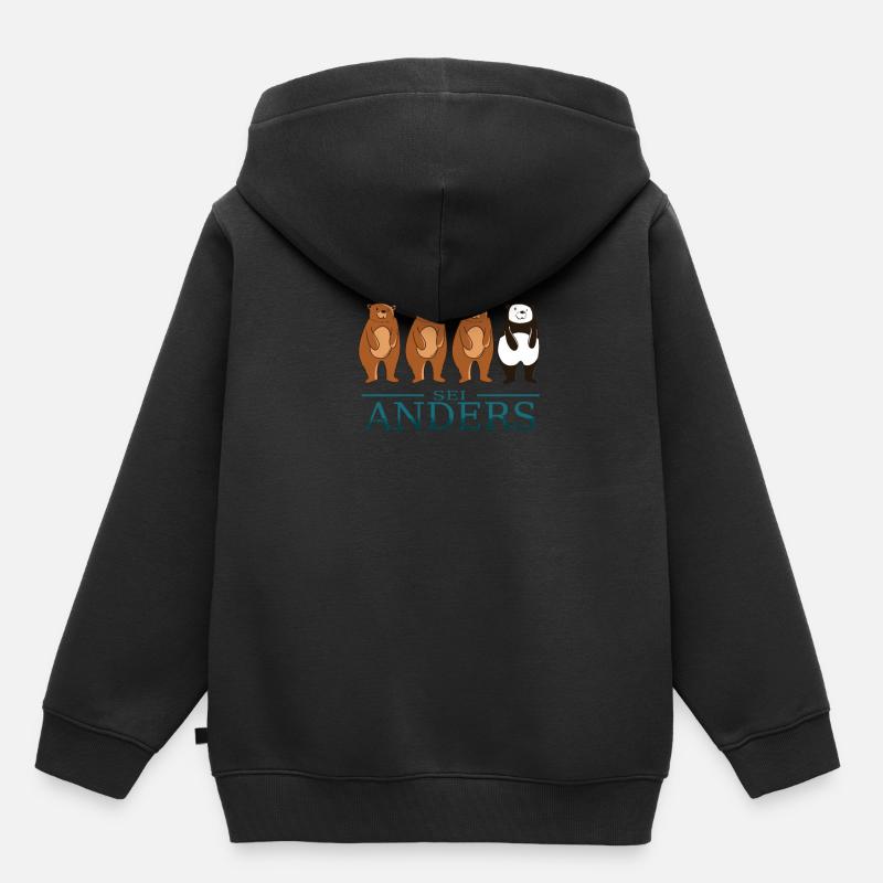 Be Different Be Different Different its design - Kids Premium Organic Hoodie - black