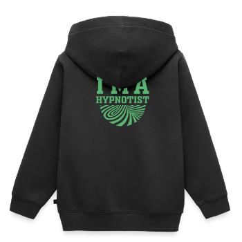 Hypnose en équipe Hypnotiser la pratique de l'hypnotiseur - Sweat Premium à capuche enfant bio - noir - Dos - AI Model Kid Male (0cm)