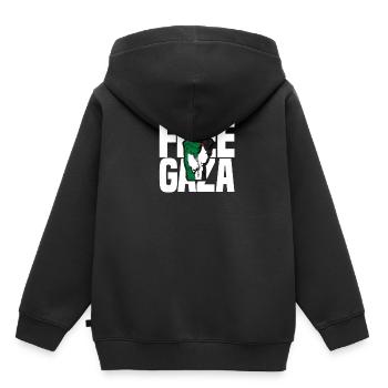 Free Gaza Free Palestine Liberté pour la Palestine - Sweat Premium à capuche enfant bio - noir - Dos - AI Model Kid Male (0cm)