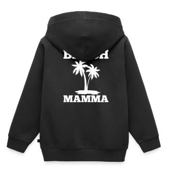 Vacances d'été soleil plage palmiers - Sweat Premium à capuche enfant bio - noir - Dos - AI Model Kid Male (0cm)