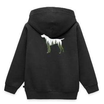 Deutsch Kurzhaar Frauchen Shirt - Kinder Premium Organic Hoodie - Schwarz - Hinten - AI Model Kid Male (0cm)