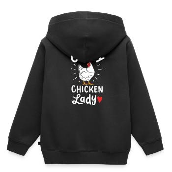 Chicken Lady - Sweat Premium à capuche enfant bio - noir - Dos - AI Model Kid Male (0cm)