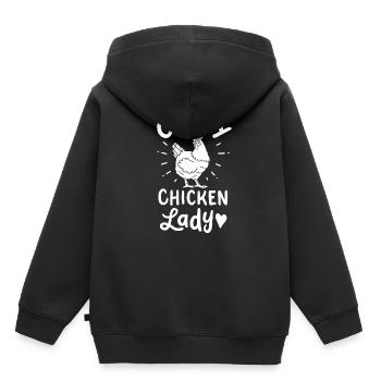 Chicken Lady Farming - Sweat Premium à capuche enfant bio - noir - Dos - AI Model Kid Male (0cm)