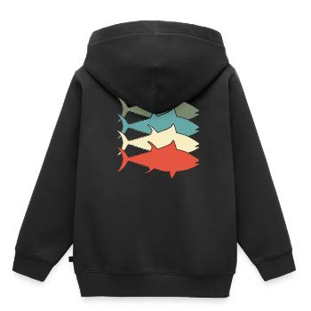 Pêche au thon au large - Sweat Premium à capuche enfant bio - noir - Dos - AI Model Kid Male (0cm)