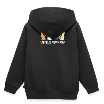 Un deux Trois cat - Kids Premium Organic Hoodie - black - Back - AI Model Kid Male (0cm)
