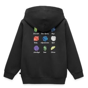 Edelstein Schmuck Geologe Kristall Sammler - Kinder Premium Organic Hoodie - Schwarz - Hinten - AI Model Kid Male (0cm)
