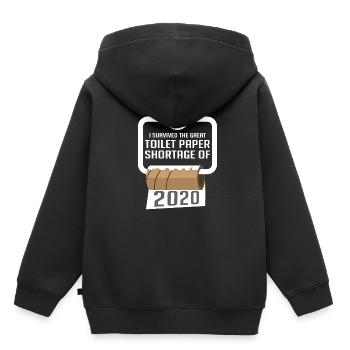 Papier hygiénique cadeau drôle de personne drôle - Sweat Premium à capuche enfant bio - noir - Dos - AI Model Kid Male (0cm)