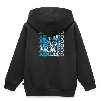 Judo - Kinder Premium Organic Hoodie - Schwarz - Hinten - AI Model Kid Male (0cm)