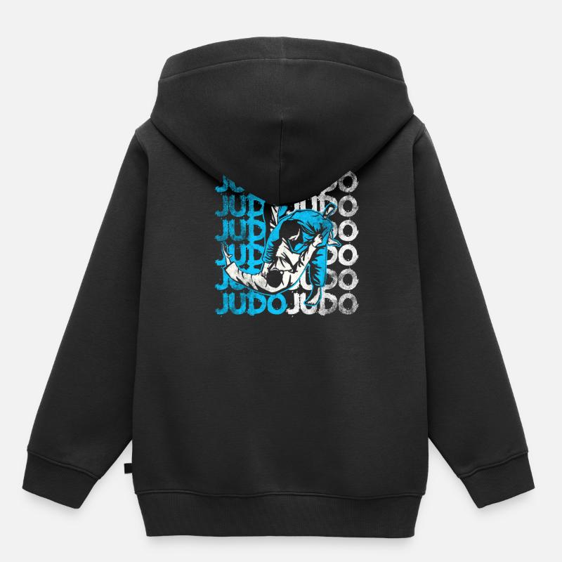 Judo - Sweat Premium à capuche enfant bio - noir