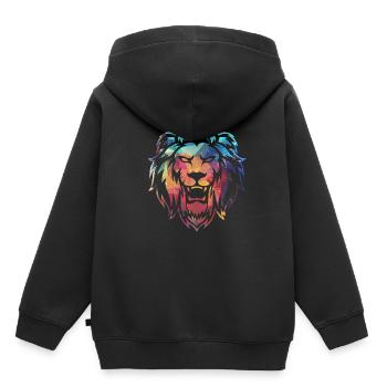 Roaring colorful lion - Kids Premium Organic Hoodie - black - Back - AI Model Kid Male (0cm)