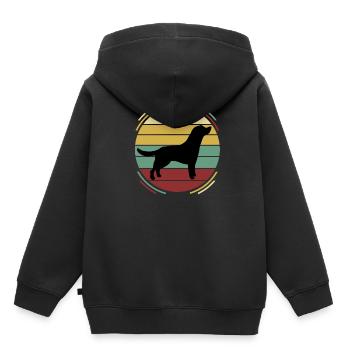 Retro Hund Labrador - Kinder Premium Organic Hoodie - Schwarz - Hinten - AI Model Kid Male (0cm)