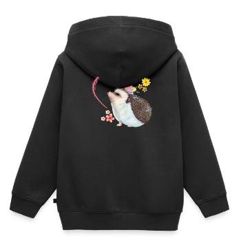 Hedgehog pile of leaves - Kids Premium Organic Hoodie - black - Back - AI Model Kid Male (0cm)