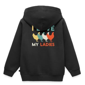Poulailler - Sweat Premium à capuche enfant bio - noir - Dos - AI Model Kid Male (0cm)