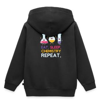 Chimie chimique - Sweat Premium à capuche enfant bio - noir - Dos - AI Model Kid Male (0cm)