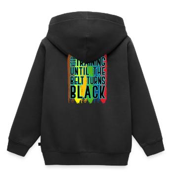 Karate - Kinder Premium Organic Hoodie - Schwarz - Hinten - AI Model Kid Male (0cm)