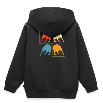Neuseeland - Kinder Premium Organic Hoodie - Schwarz - Hinten - AI Model Kid Male (0cm)