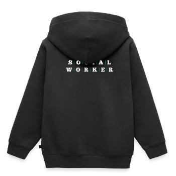 Travailleur social - Sweat Premium à capuche enfant bio - noir - Dos - AI Model Kid Male (0cm)